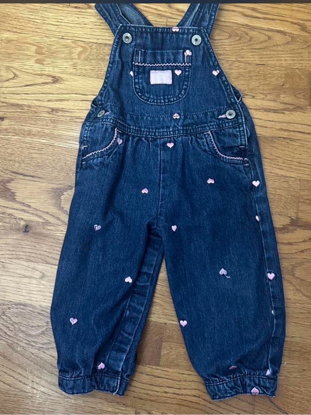 12mo Vintage OshKosh Denim Overalls (Hearts)